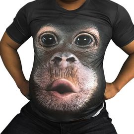 Animal Printing 3D Fashionable Mens T Shirts O Neck With Breathable Fabric