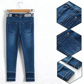Custom Kids Denim Clothes Jeans Pant Adjustable Waist Zip Around With Printed Belt